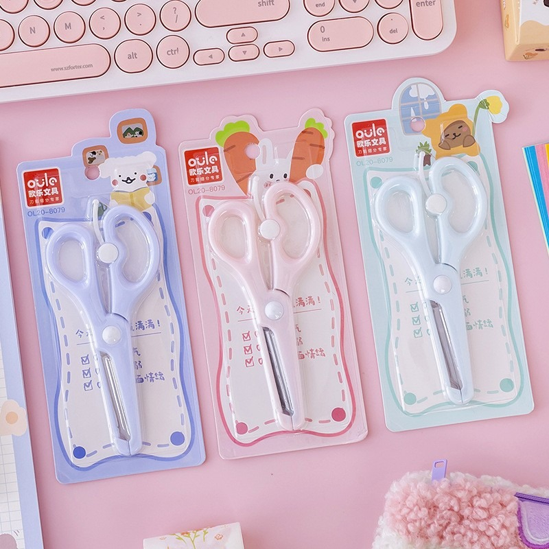 

Gannise Gunting Pastel Sekolah Scissors Stainless Plastik Ada Penahan GN-ST0464