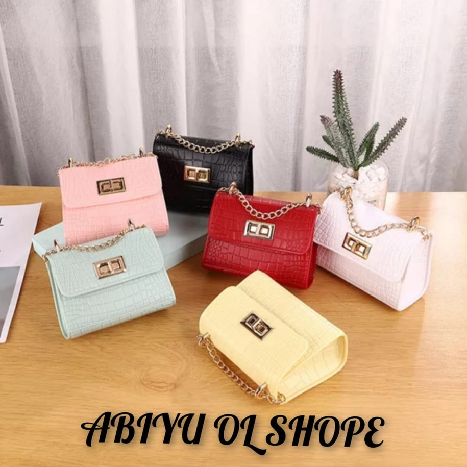 Tas Selempang Wanita Croco Mini Kekinian KHANZA D 27 DNG