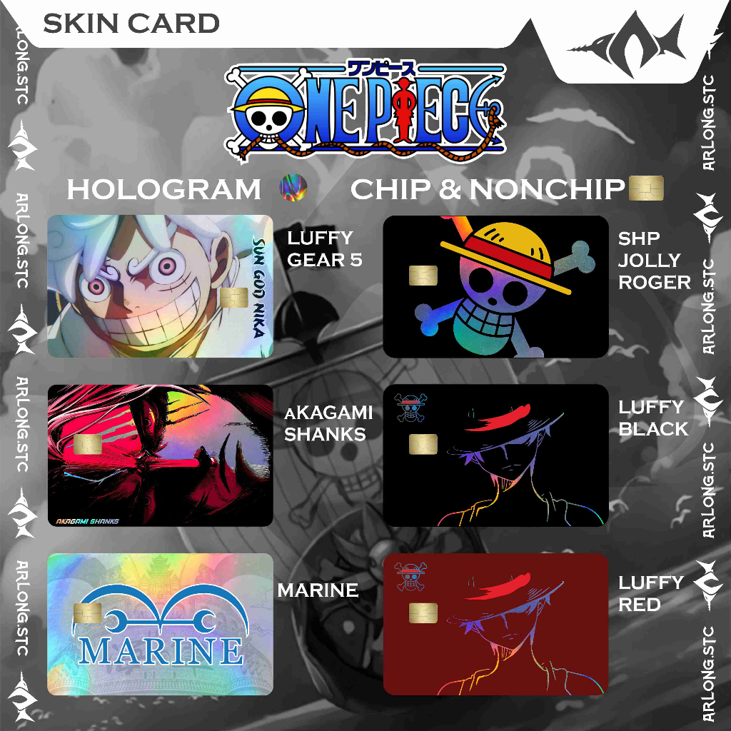 Hologram Skin Card / Skin Kartu / Sticker Kartu ATM Chip & Nonchip Hologram Anime One Piece / Monkey
