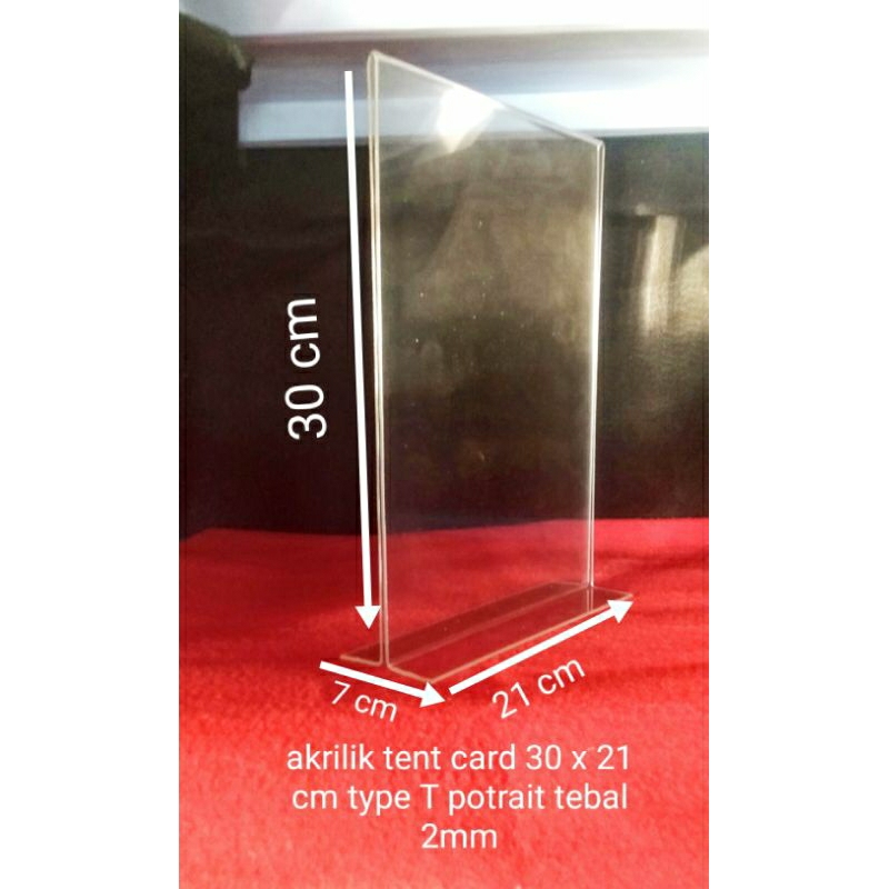 

tent card/ tempat brosur A4 uk 30 x 21 cm tebal 2 mm