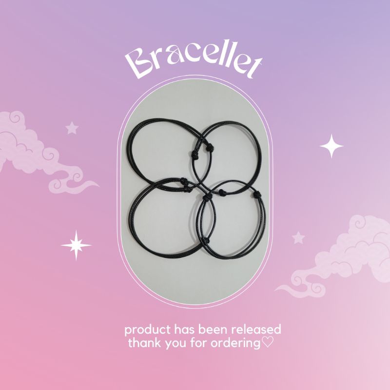 Gelang tali polos hitam / Gelang tali korea