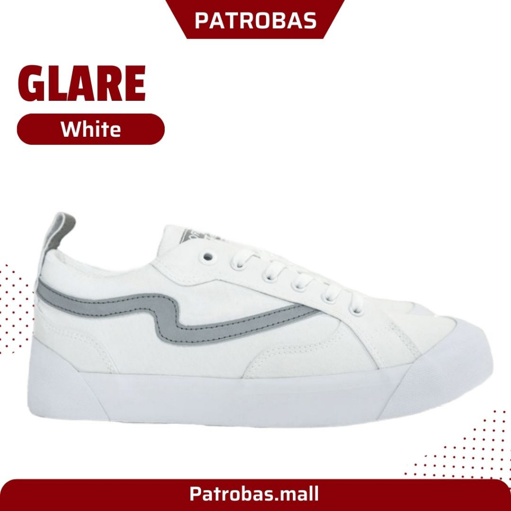 PATROBAS Glare White Original Sepatu Sneakers Casual Reflective Pria Wanita Putih