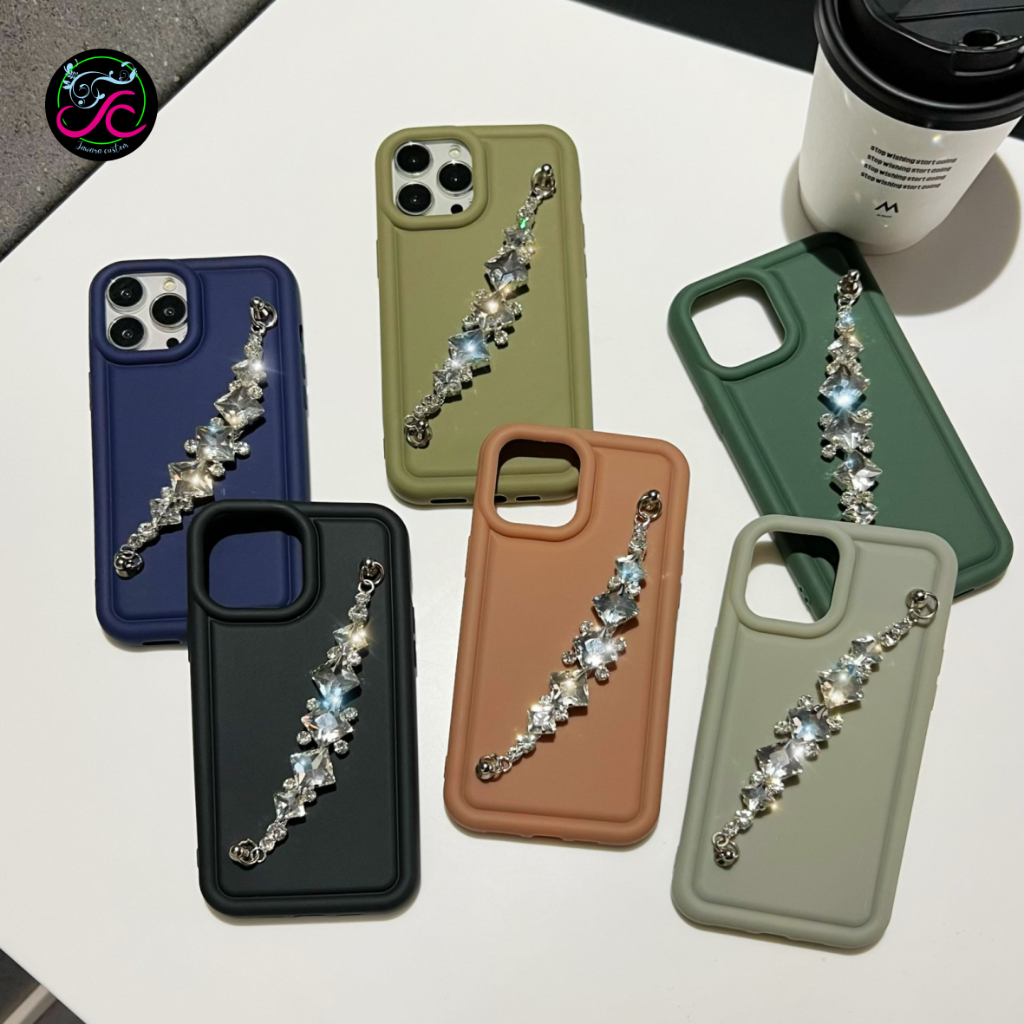 GC69 SOFTCASE DELUXE MATTE AIR BAG SHOCKPROOF MACARON DIAMOND CHAIN FOR VIVO Y03 Y02 Y12 Y15 Y17 Y15