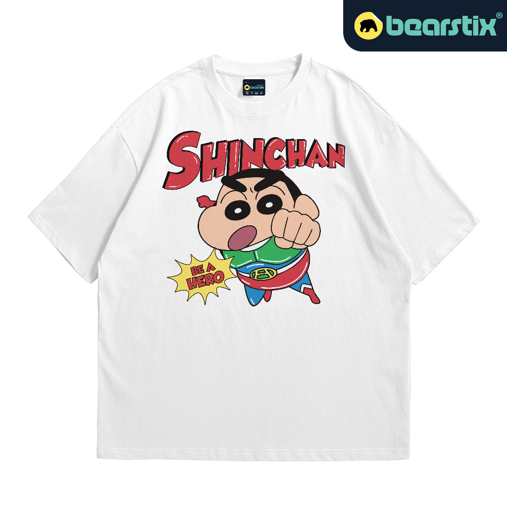 SHINZO - Kaos Oversize Hero Shinchan - Tshirt Crayon Shinchan - Baju Cartoon Streetwear