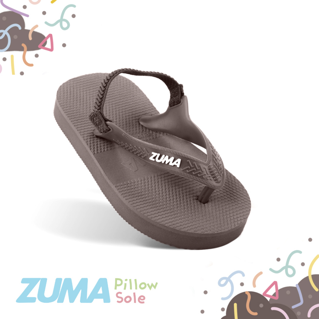 Zuma Baby Classic 5 Coffee, Sandal Jepit Bayi Karet Tali Belakang, Cokelat