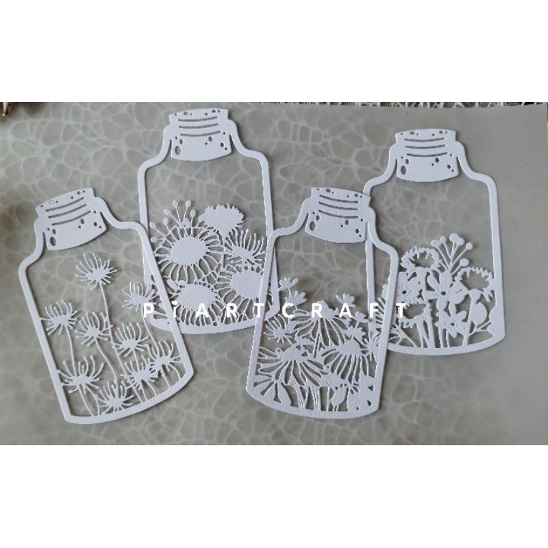 

Flowers in the bottle (isi 1 pcs) - Dies cut / cut dies DIY scrapbook / vintage journal / album
