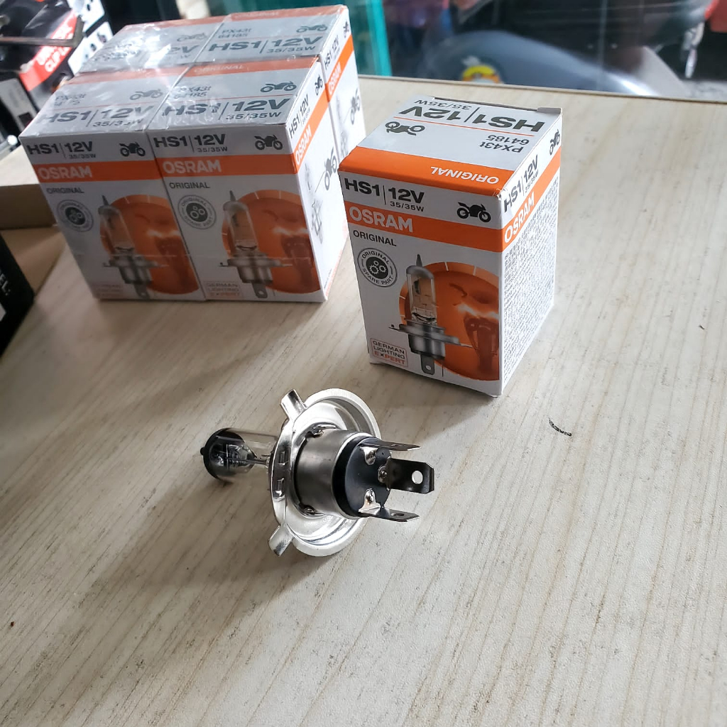 Lampu Depan motor H4 Kaki 3 non LED Lampu Osram kaki 3 Daya 35 watt Original