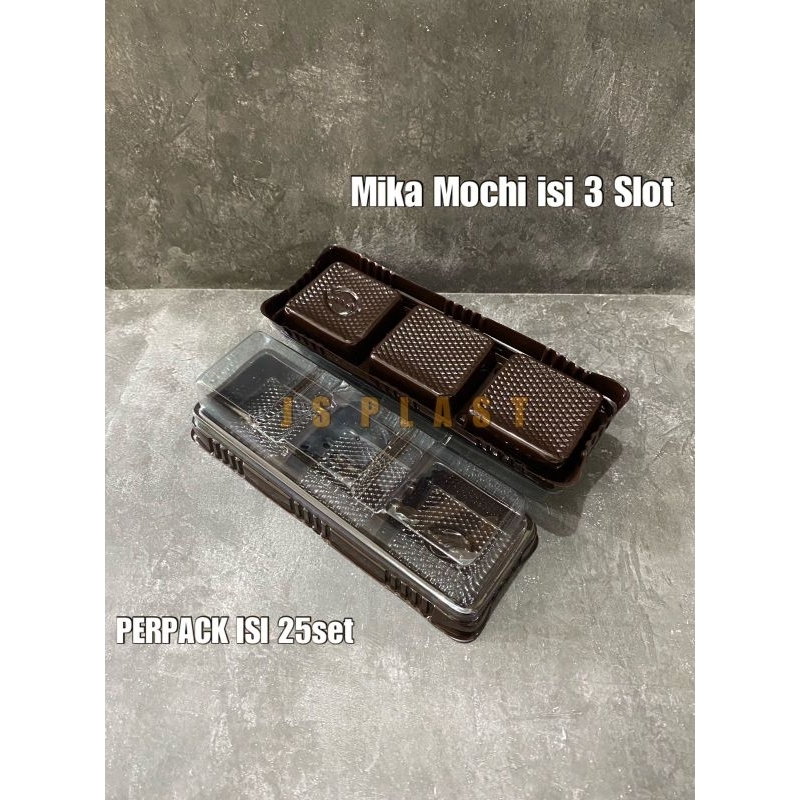 (ISI 25SET) Mika Mochi isi 3 Sekat / Mika Mooncake - Tray Mochi - Mika Mochi isi 3