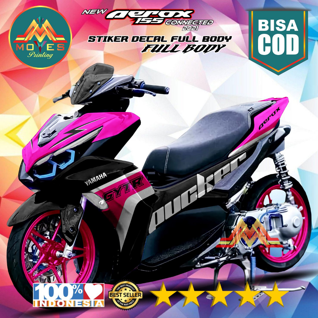 Decal Stiker Motor New Aerox 2021 Connected Full Body Aksesoris Speda Motor Aerox 155 2021