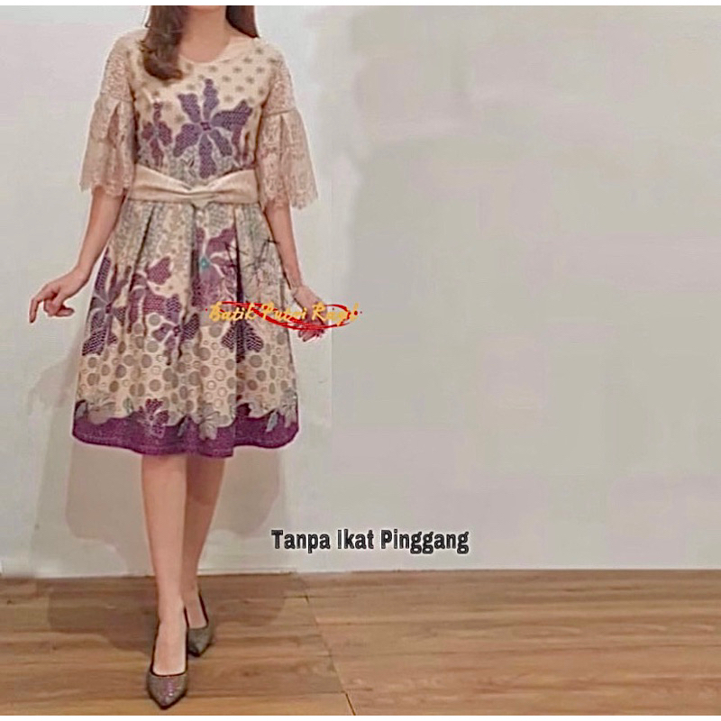 DRES BATIK WANITA TERBARU MODERN / GAUN BATIK WANITA KEKINIAN