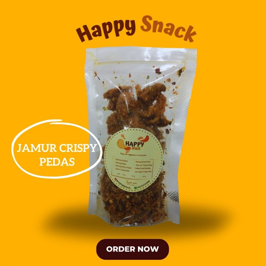 Jamur Crispy Pedas Daun Jeruk, Keripik Jamur Crispy 50 gram