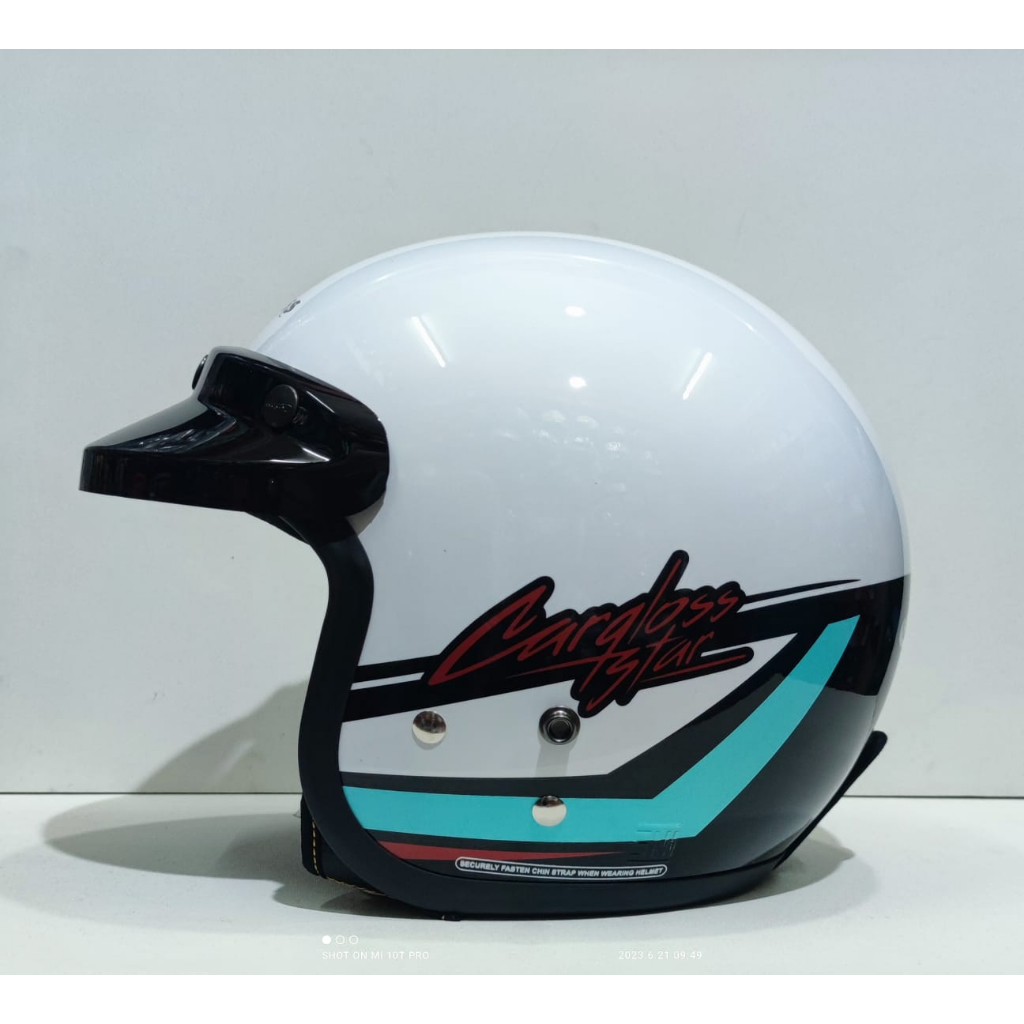 HELM CARGLOSS CFM MOTIF STARLINE WHITE BLACK BLUE ORIGINAL