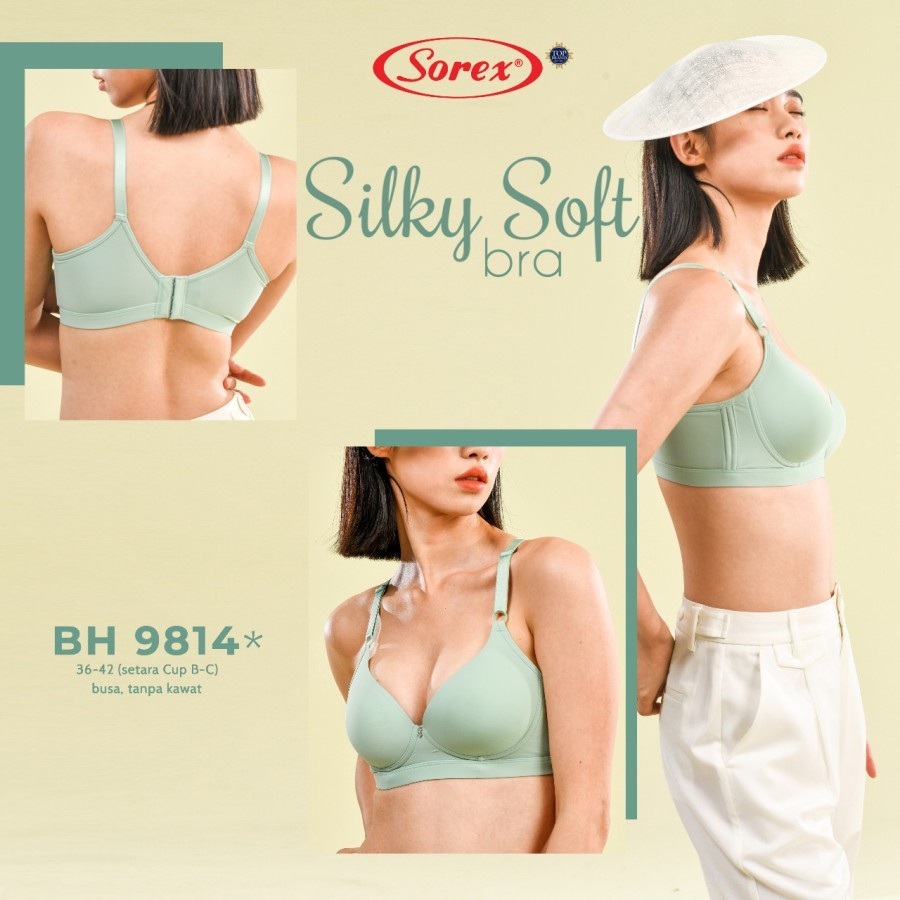 Paket Hemat Isi 2 pcs Sorex Bra Bh 9814 Tanpa Kawat Cup B 3/4 Silky Soft