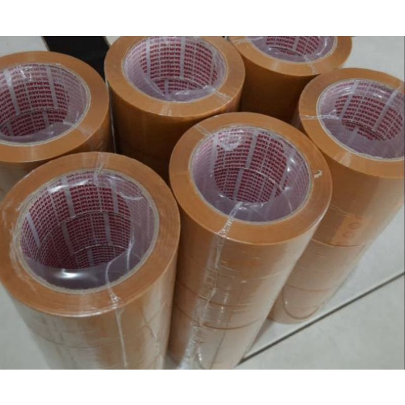 Lakban bening 90 YARD - Lakban Coklat - Isolasi - Lem - glue - LEM ALUMUNIUM