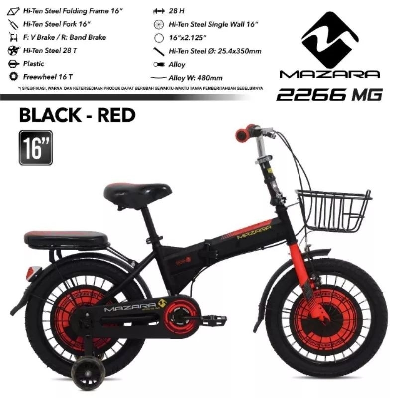 Sepeda lipat 16 18  inch Folding bike mazara 18 inch 2266 MG 2288 GM Perempuan Laki