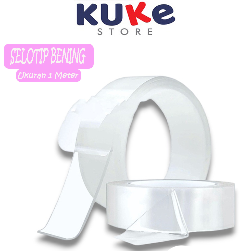 

KUKE SELOTIP/ISOLATIP TRANSPARAN TAPE 1M 3M SELOTIP BENING DOUBLE TAPE NANO NANO TAPE BENING TRANSPARANT TEMPELAN