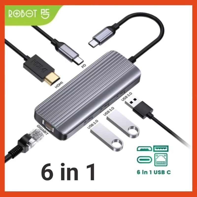 ADAPTER USB HUB ROBOT 6IN1
