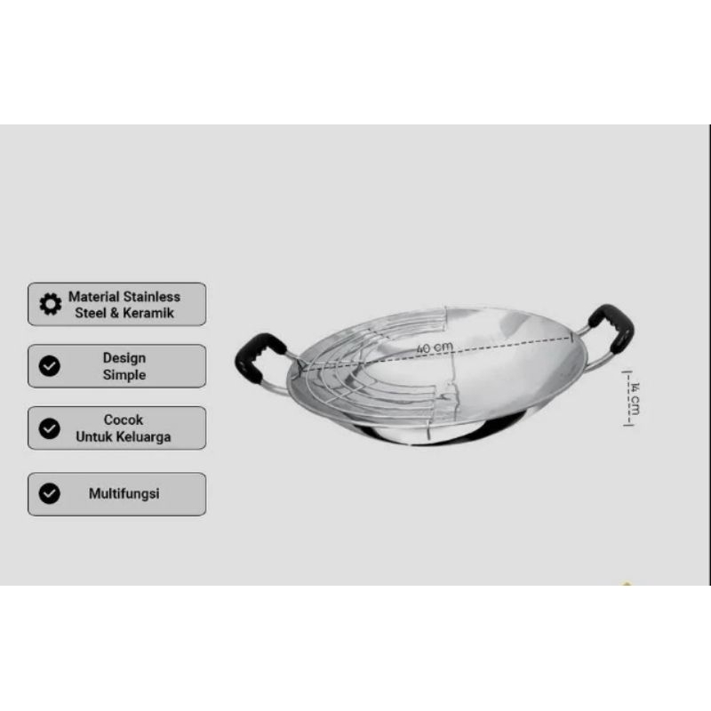 Maspion Wajan 40 cm with Tempura Rack