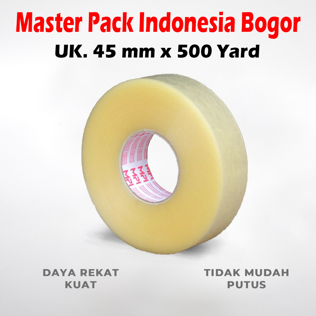 

Lakban Bening JUMBO MPI 45 mm x 500 yard / Lakban Packing - Master Pack Indonesia Bogor