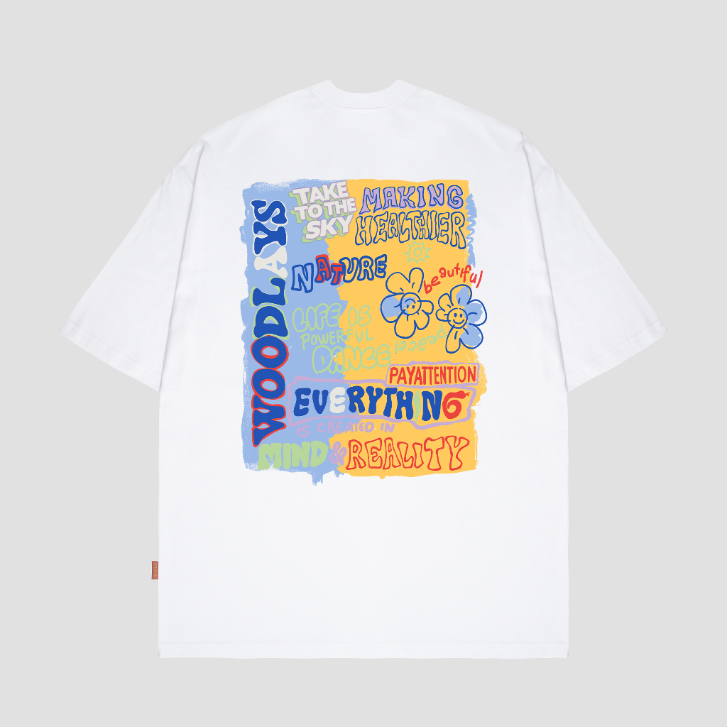 Woodlays Kaos T-Shirt Oversize White Pay Attention