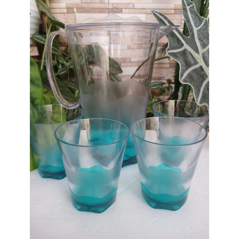 Sherly pitcher set glass tupperware / sherly pitcher tupperware / sherly gelas toska