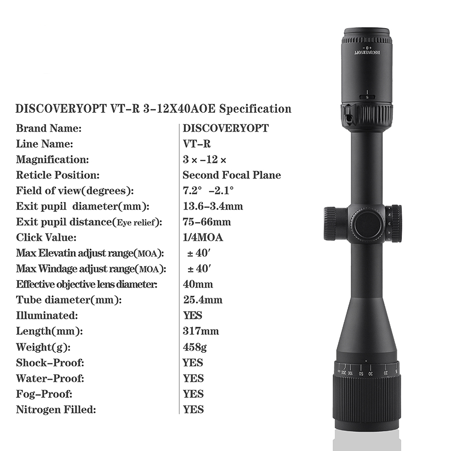 Discovery VTR 3-12x40 AOE murah