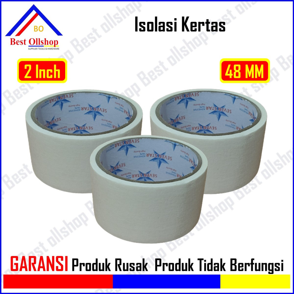 

Isolasi Lakban Kertas Masking Tape Super Rekat 24mm 48mm Lakban Kertas Besar Isolatip Solasi