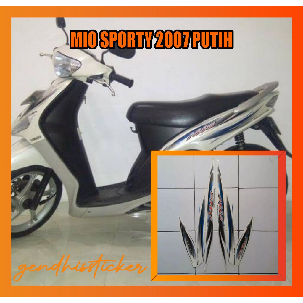 striping motor mio sporty 2007 putih