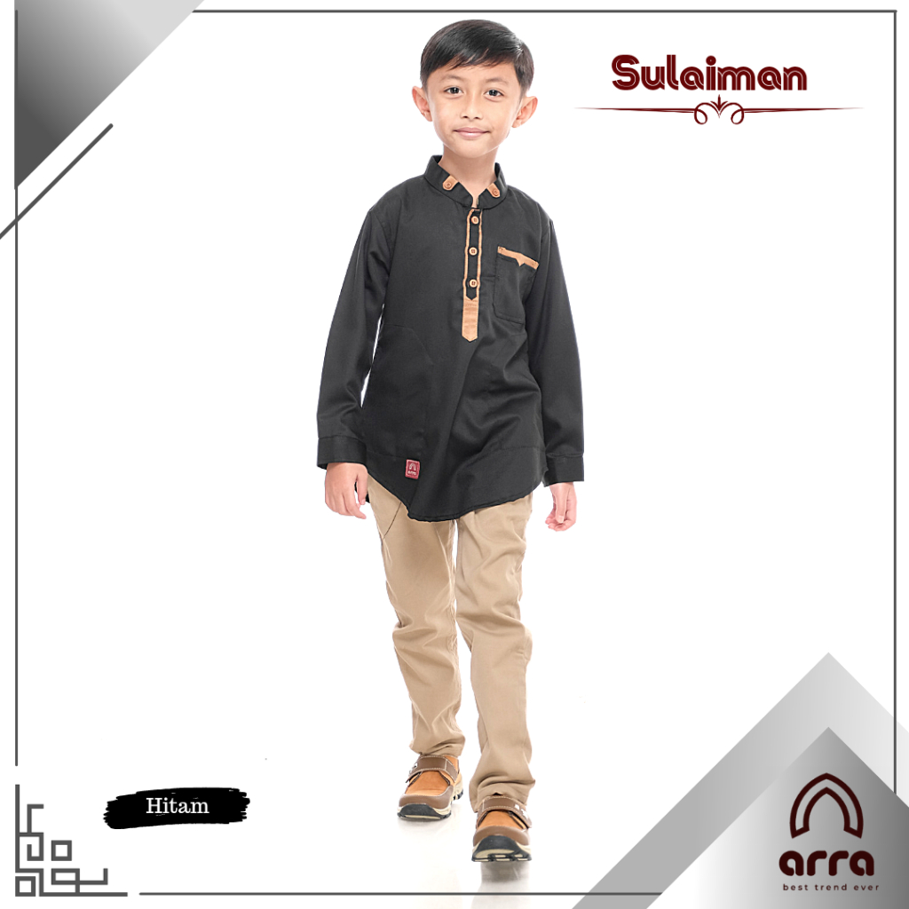 Arra Sulaiman Baju Koko Anak Laki Laki Lengan Panjang Bahan Toyobo Premium Size S M L XL XXL Warna Maroon , Mustard , Coklat , Navy , Hitam (Grosirbajukoko)