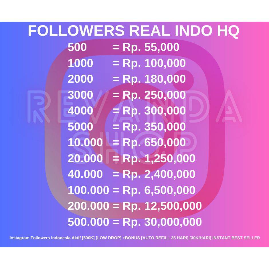 PROMO  FOLLOWERS Sosial Media IG REAL Indonesia HQ
