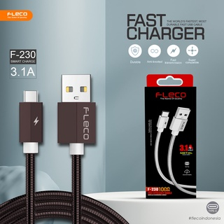 KABEL DATA USB FLECO F-230 METAL ORIGINAL Aluminium Foil Super Strong Fast Charging QC 3.0A Micro Ty