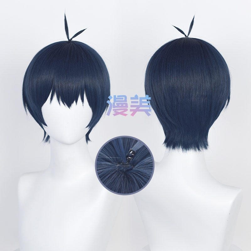 [READY] Manmei - Yoichi wig - Blue Lock cosplay Wig - Wig Isagi Yoichi - Wig Biru Pendek - Bluelock 