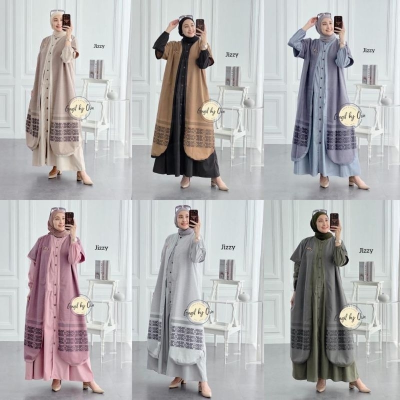 JIZZY SET 2 IN 1 ORIGINAL BRAND GAGIL BY OVA | SETELAN PREMIUM WANITA MUSLIM HIJAB GAMIS KOMBINASI L