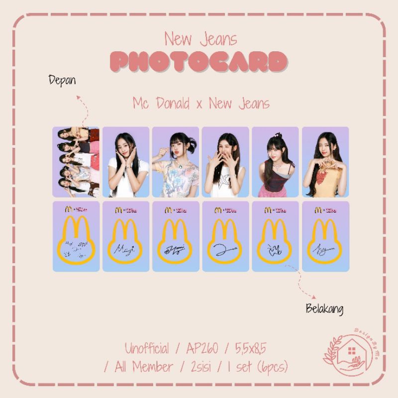 1 set Photocard MCD x NewJeans (unofficial)