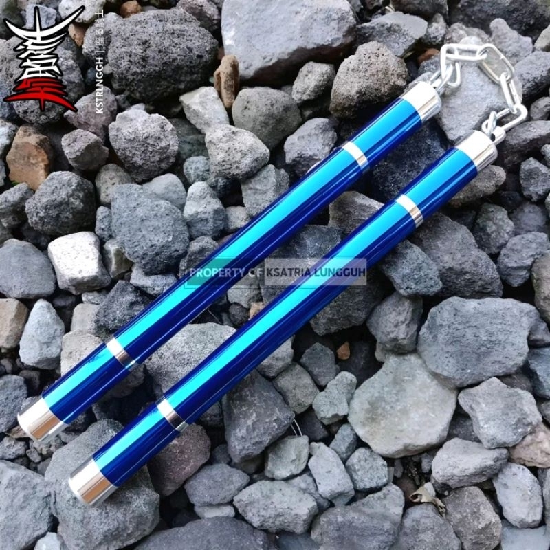 nunchaku aluminium biru candy tone freestyle