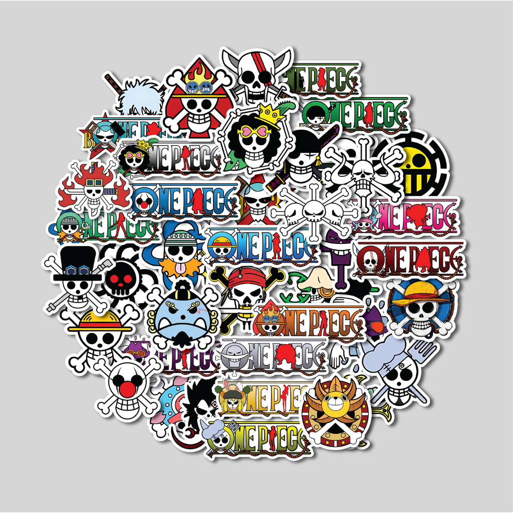 

STICKER PACK ONE PIECE FLAG ICON | STICKER TUMBLER | STIKER LAPTOP KOPER HELM