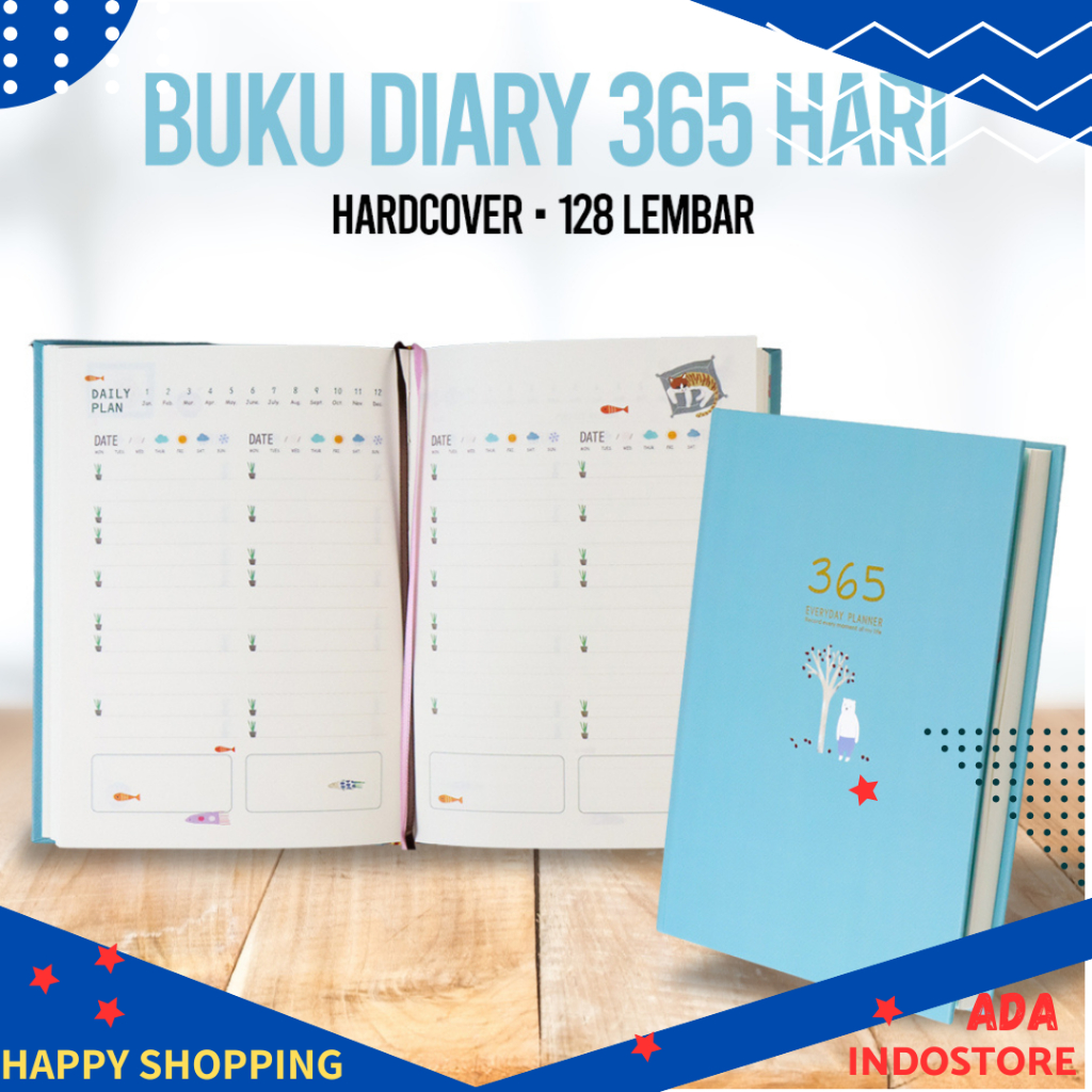 

Buku Diary 365 Hari Hardcover 128 Lembar - Sky Blue
