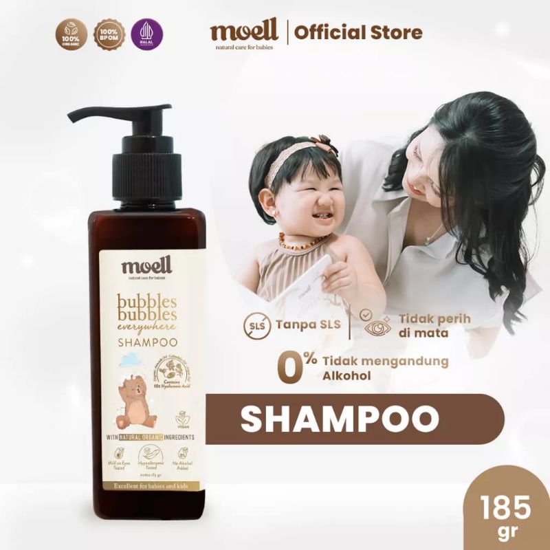 Moell Shampo Bayi 185gr - Bubbles Bubbles Everywhere Shampo - Shampo Bayi