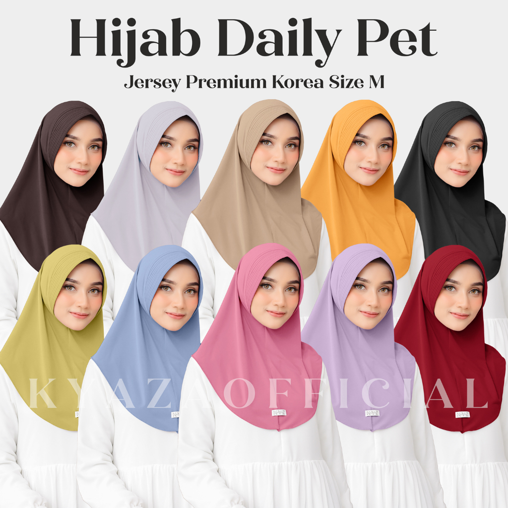 𝐊𝐘𝐀𝐙𝐀 - Hijab Bergo Pet, Bergo Sport Pet Ukuran M, Hijab Bergo Instan Bahan Jersey Korea KYZ1