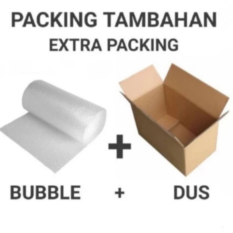 

Packing tambahan pengaman paket bubblewrap + kardus