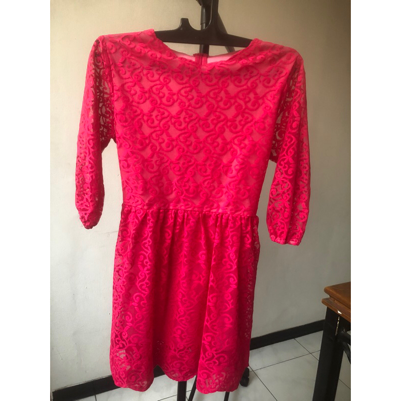 Dress Brukat Pink Fanta