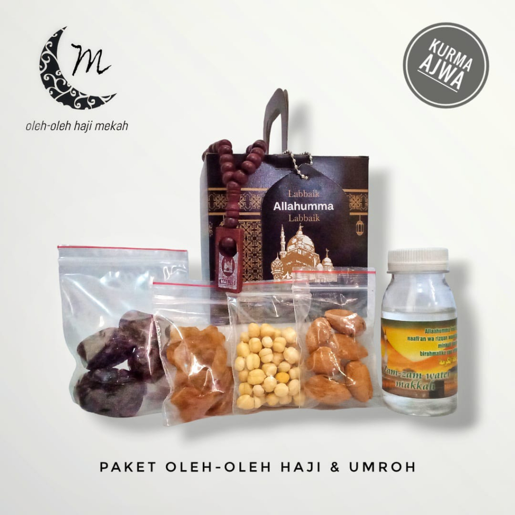

paket kurma ajwa + almond + tasbih dus Ka'bah oleh-oleh haji dan umrah