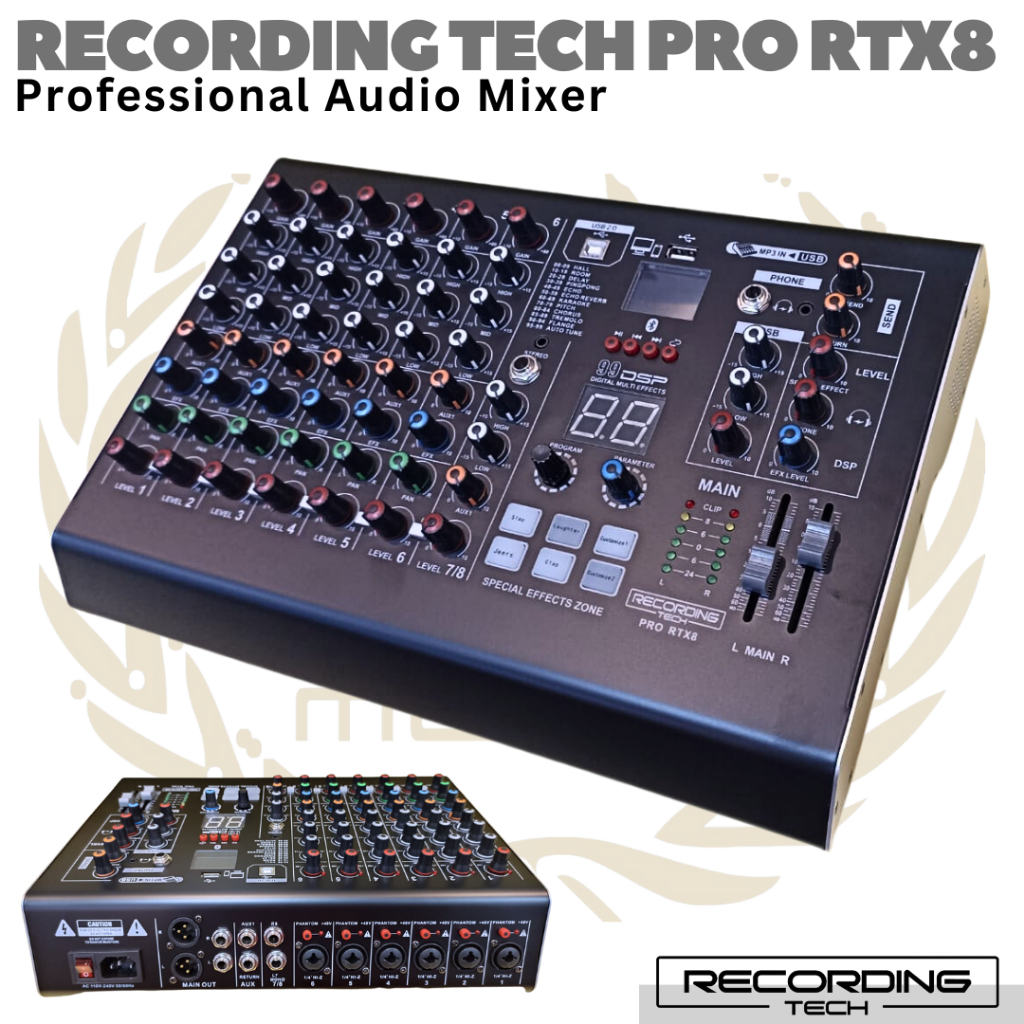 RECORDING TECH PRO-RTX8 8 Channel Professional Audio Mixer