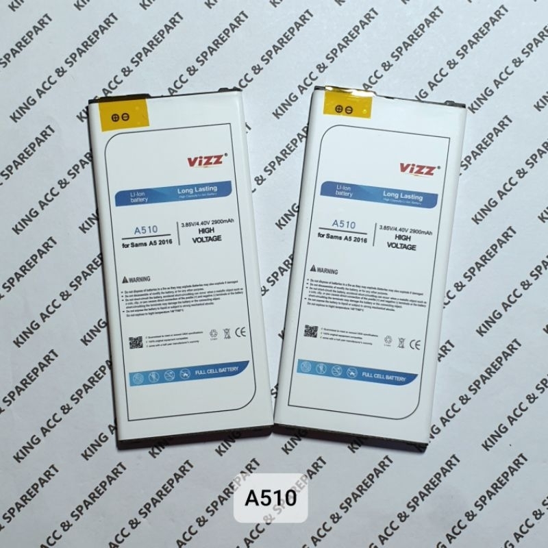 BATT BATERAI BATRE VIZZ SAMSUNG GALAXY A5 2016 A510 DOUBLE POWER VIZZ