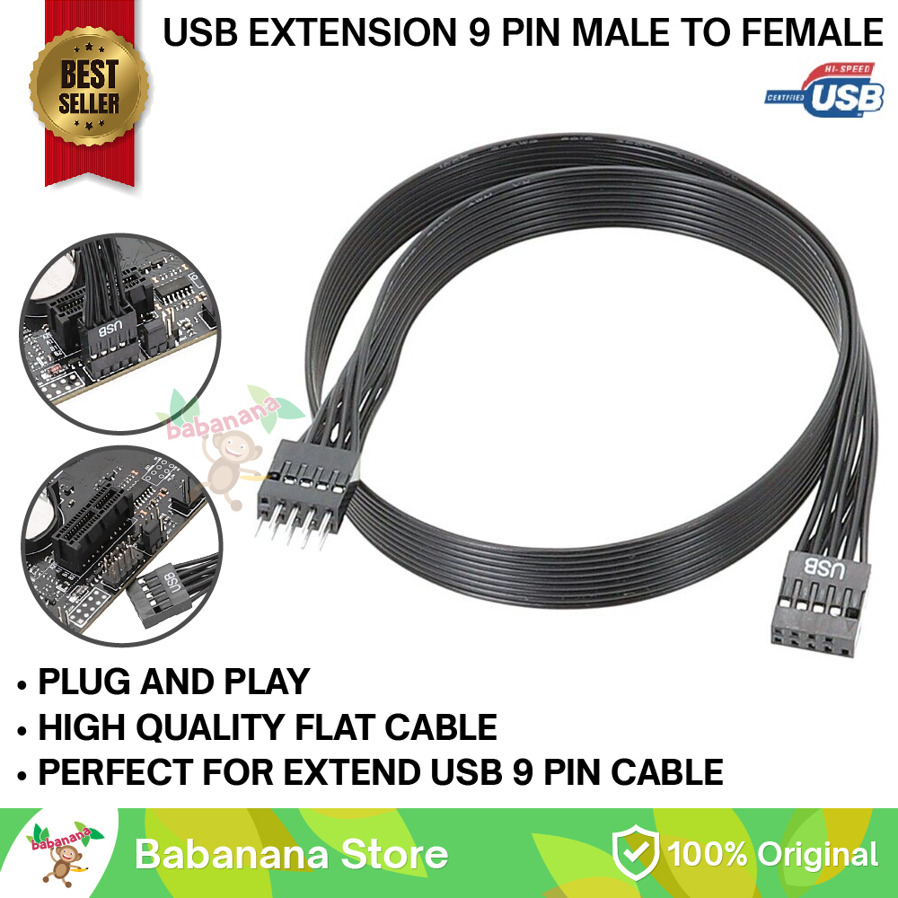 Kabel Extension 2.0 9Pin 9 Pin Front Panel Casing USB Cable Extender Motherboard