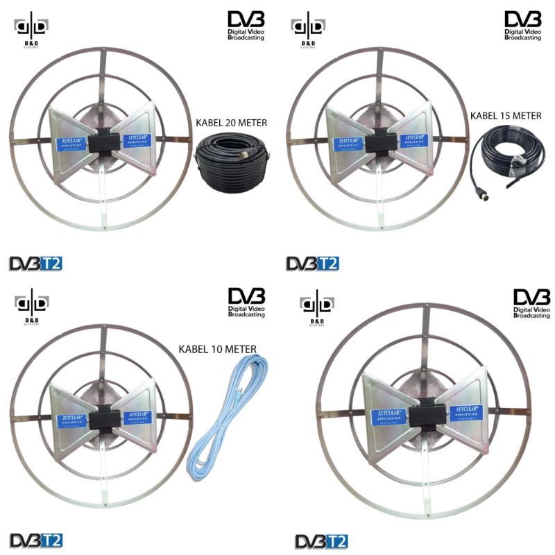 Antena tv ANTENA SAJA antena tv paket plus kabel 10M 15M 20M antena digital antena UHF antena wajan 