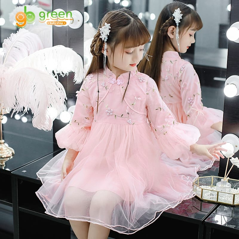 Dress Shanghai anak Import - Pink