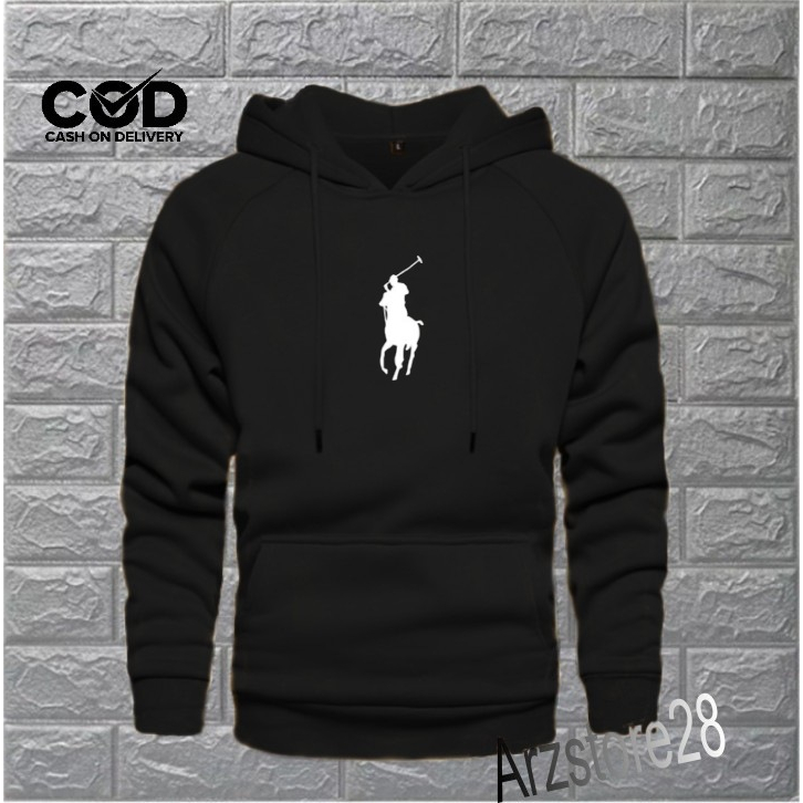 Terlaris !!! Free  Hoodie Text Putih Logo Polo Sfit Sweater Distro Terbaru Jaket Termurah Pakaian AB