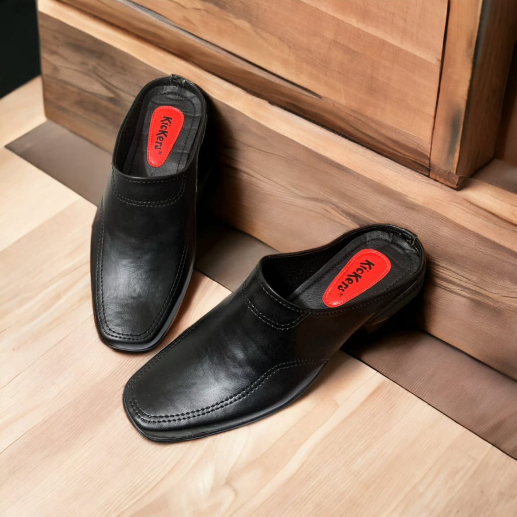 Sepatu Sendal Pria Bustong Tutong Kulit Pria Sandal Slop Selop Pria Kulit Asli Ori Jazy