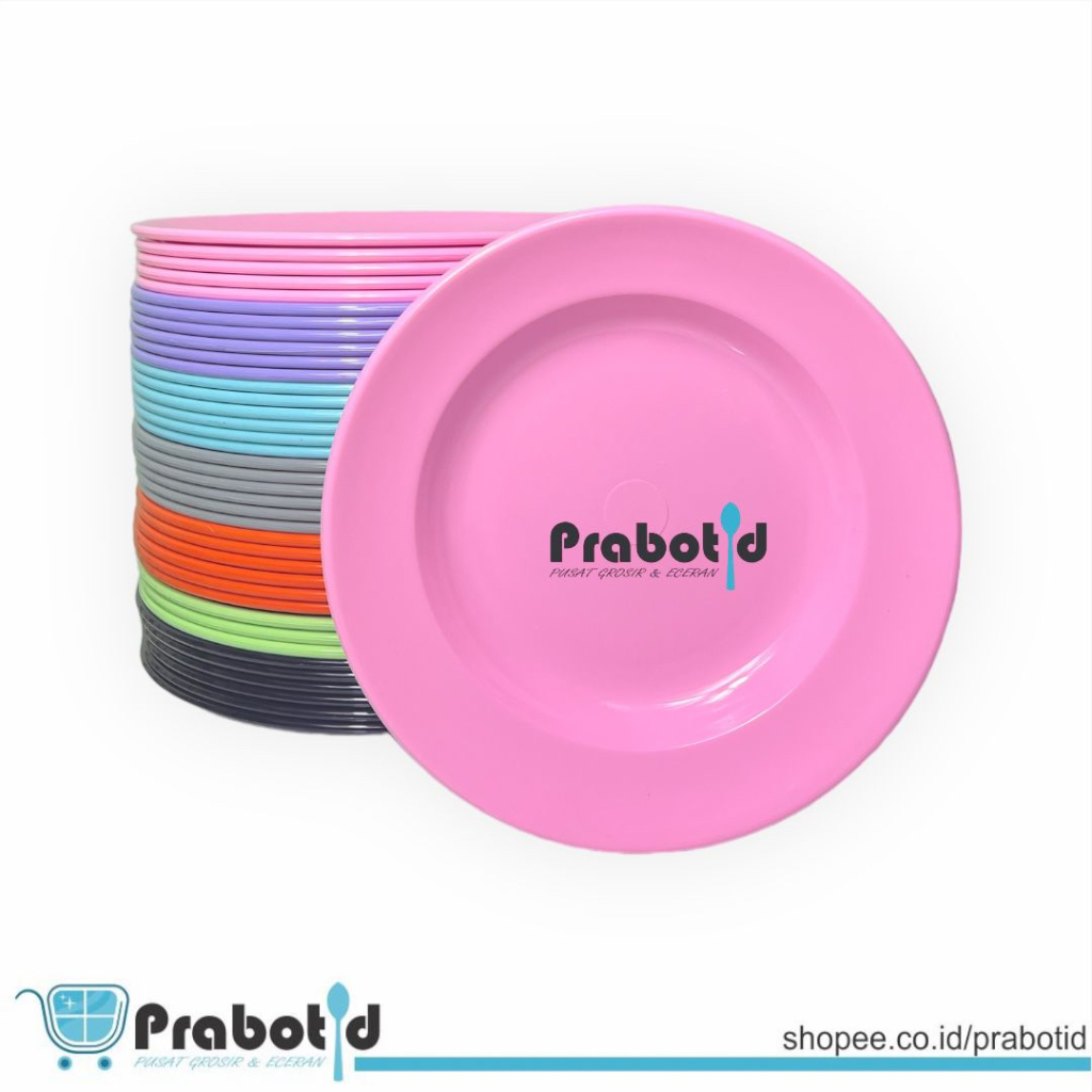 PRABOTID PIRING MELAMIN 9 INCH 6 PCS / PIRING MELAMIN TEBAL / PIRING MELAMIN PINK / PIRING MELAMIN U